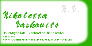 nikoletta vaskovits business card